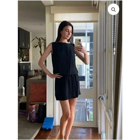 NILI LOTAN | navy blue silk backless dress M - Picture 3 of 13